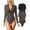 Black,Tea leaf, variant on Top-kevin 2 pcs Women's Sexy Bodysuits Ribbed Bed Zip Front Long Sleeve Tops One Piece Bodysuits Knit Soft Minimalist All Seasons Plain Pattern