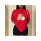 thumbnail image 1 of Playera Blusa De Capybara Comiendo Un Huevo Estrellado Capibara Ropa Para Mujer Divertida Color Rojo Talla Grande Marca Emil SaEs, 1 of 4