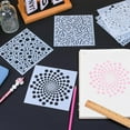 thumbnail image 3 of 6Pcs 3 Styles 15x15cm Mandala Dotting Stencils Rock Painting Template Reusable Plastic Drawing Stencils for DIY Wood Walls Art Furniture Floor Tile Canvas Fabric Glass Stone Decor Crafts DIY, 3 of 6