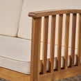 thumbnail image 6 of GDF Studio Navan Outdoor Acacia Wood 8 Seater Sofa Chat Set with Cushions, Teak and Cream, 6 of 7