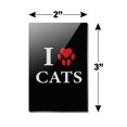 thumbnail image 3 of I Love Cats Heart with Paw Print Rectangle Acrylic Fridge Refrigerator Magnet, 3 of 4