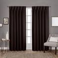 thumbnail image 2 of Exclusive Home Rideaux Satin Sergé Tissé Occultant Pince Plissé Rideau Panneau, 96 "Longueur, Expresso, 2 Comte, 2 of 4