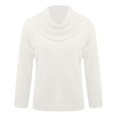 thumbnail image 5 of Cowl Neck Sweater for Women, Yigetop Women's Elegant Casual Sweater Knit Winter Clothes Stylish Long Sleeve Cowl Collar Sweater Pullover Womens Fall Sweaters 2025, White 3XL, 5 of 5
