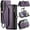 Purple, variant on Crossbody for Samsung Galaxy S25 Case Wallet【RFID Blocking】with 7-Card Holder Zipper Bills Slot, Soft PU Leather Magnetic Shoulder Wrist Strap for Samsung Galaxy S25 Wallet Case Women