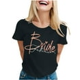 thumbnail image 1 of Camiseta informal de mujer con estampado de letras y cuello redondo - Tejido ligero y transpirable - S-XXL, 1 of 3