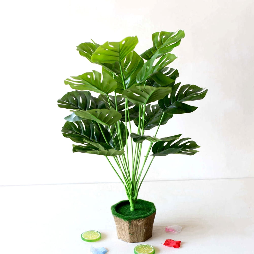 Spring Park 1 Bouquet Artificial Monstera Fake Plant Plastic Faux Greenery Stems Palm Leaf Real Touch Greens Leaves For Wedding Home Hotel Cafe Party Desk Top Decoration Walmart Com Walmart Com
