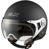 GLX 104-MB-XL DOT European Open Face Motorcycle Helmet, Matte Black, X Large