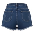 thumbnail image 7 of Lixiuxyad Womens Jean Shorts Mid-High Rise Casual Stretchy Ripped Distressed Cut-Off Summer Denim Shorts Sizes S-2XL,Blue, 7 of 7