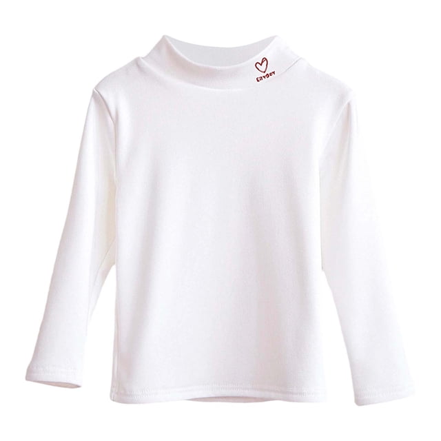 Chandails à Manches Longues pour Filles, Demi-Col Roulé, Doublés en Molleton, Hauts Thermiques, Décontractés, Doux, Chandail pour Filles 5T, Chandails à Manches Longues pour Filles