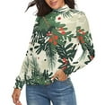 thumbnail image 2 of Christmas Plants Women's Turtleneck Sweater Long Sleeve Ribbed Fitted Turtle Neck Casual Fall Winter Collection Top S, 2 of 4