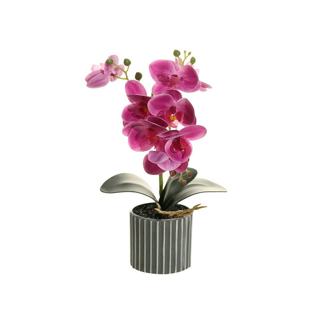 Bonsái de orquídeas artificiales Toystoory Phalaenopsis en maceta Decoración púrpura