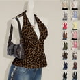 thumbnail image 5 of WAYUTE Women's Tank Tops Tie Backless Leopard Printed Cropped Top with Ruffle Detail Slim Fit Waist Shapewear Elegant Camisole Shirts Casual Outdoor,Coffee,S, 5 of 6