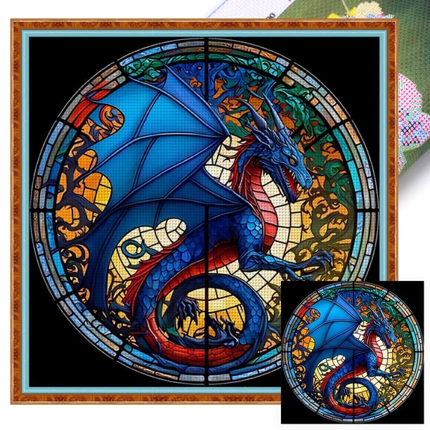 Hilo Algodón Ecológico Bordado Vitral Impreso 11CT Punto Cruz 40x40cm