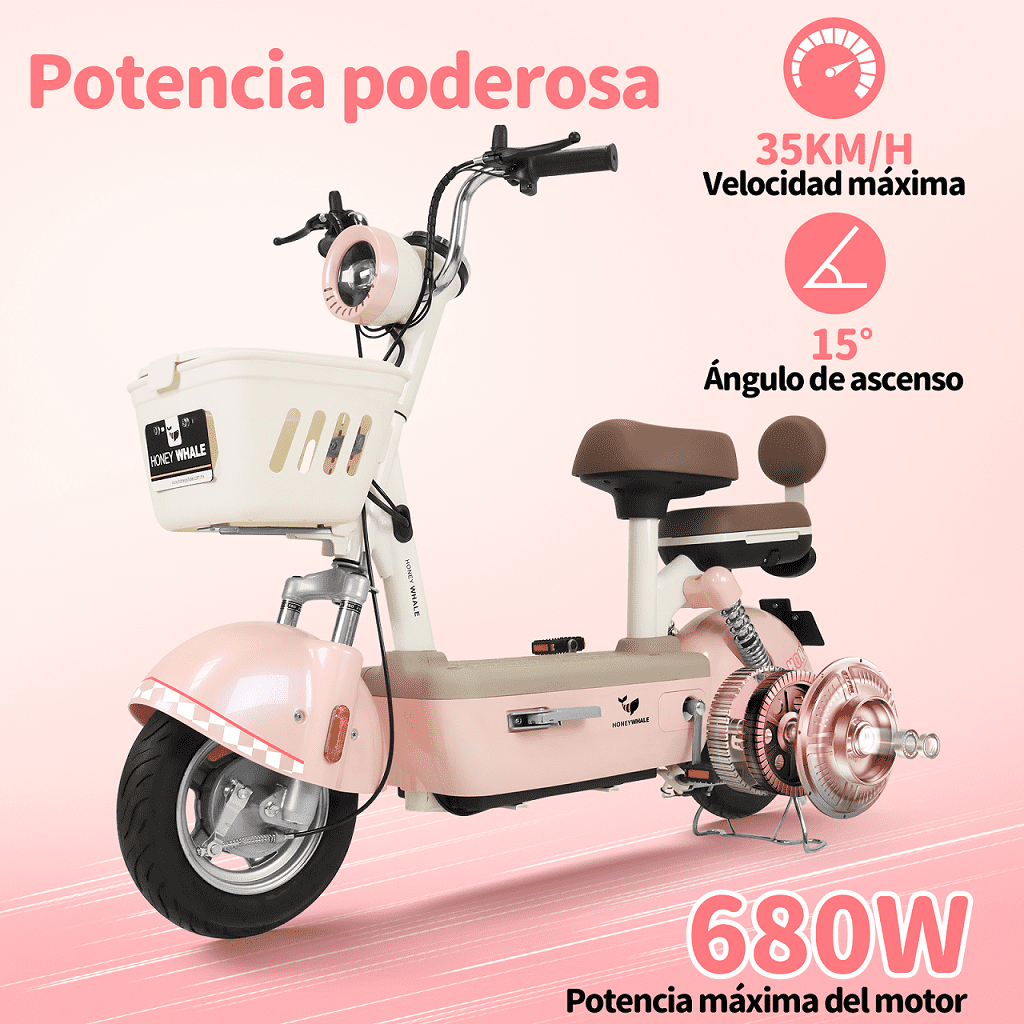 Motobici Eléctrica Honey Whale U4S Rosa Walmart en línea