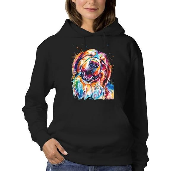 Pastell Colorful Golden Retriever Hoodie Women -Weekday Best Designs, Female Large
