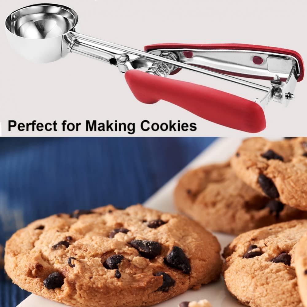 Set of 3 Stainless Steel Ice Cream Scoop Spring Handle Mash Potato Cookie  Dough Spoon Kitchen Tools 