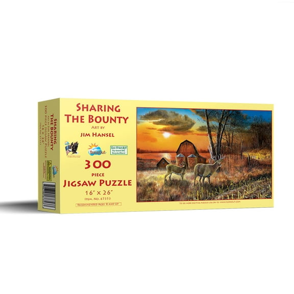 SUNSOUT INC - Sharing the Bounty - 300 pc Jigsaw Puzzle by Artist: Jim Hansel - Finished Size 16" x 26" - MPN# 67353