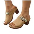 thumbnail image 5 of Mostsola Heeled Sandals for Women 2025 Open Toe Slippers Block Heel Pumps Shoes Casual Slides, 5 of 9