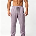 thumbnail image 6 of Men's Loose Hemp Blend Trousers Pants Beach Breathable Lightweight Elastic Drawstring Slim Casual Daily Summer Holiday Travel Streetwear Hiking Swim Gym Workout | Zenithor,Purple 5XL, 6 of 6