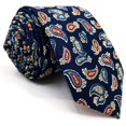 thumbnail image 3 of Cotton Silk Ties for Men Skinny Necktie Printed Floral Cot19, 3 of 5