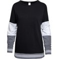 thumbnail image 1 of Soffe Girls Colorblock Crew T-Shirt - 7429G, 1 of 1