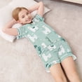 thumbnail image 6 of Silky Satin Kids' Pajama Set Breathable & Smooth Unisex Button-Down Pajamas Cute Cartoon Llama Pattern, 6 of 8