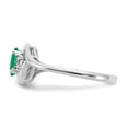 thumbnail image 5 of Auriga Fine Jewelry 14K White Gold Emerald and Diamond Ring for Women Size 7, 5 of 6