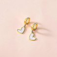 thumbnail image 3 of Cute Earrings Gold Plated Stainless Steel Hearts Mother Of Pearl Gold--|Model code2308, 3 of 3
