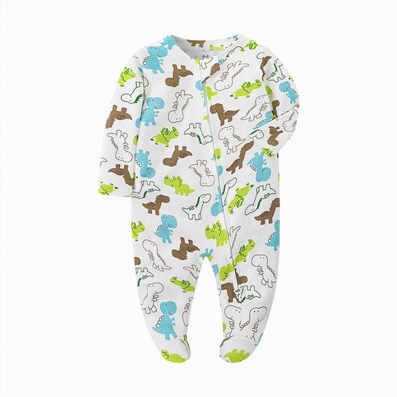 CAICJ98 Baby Pajamas Cotton Baby Sleepers for Newborn 3 6 9 12 Months Boys Girl Clothes Footed PJs Toddler Boy Sets (White,3-6 Months)