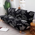 thumbnail image 6 of Stretch Sofa Slipcover Furniture Protector Without Armrests Armless Futon Cover for Bedroom - Black leaf, 6 of 6