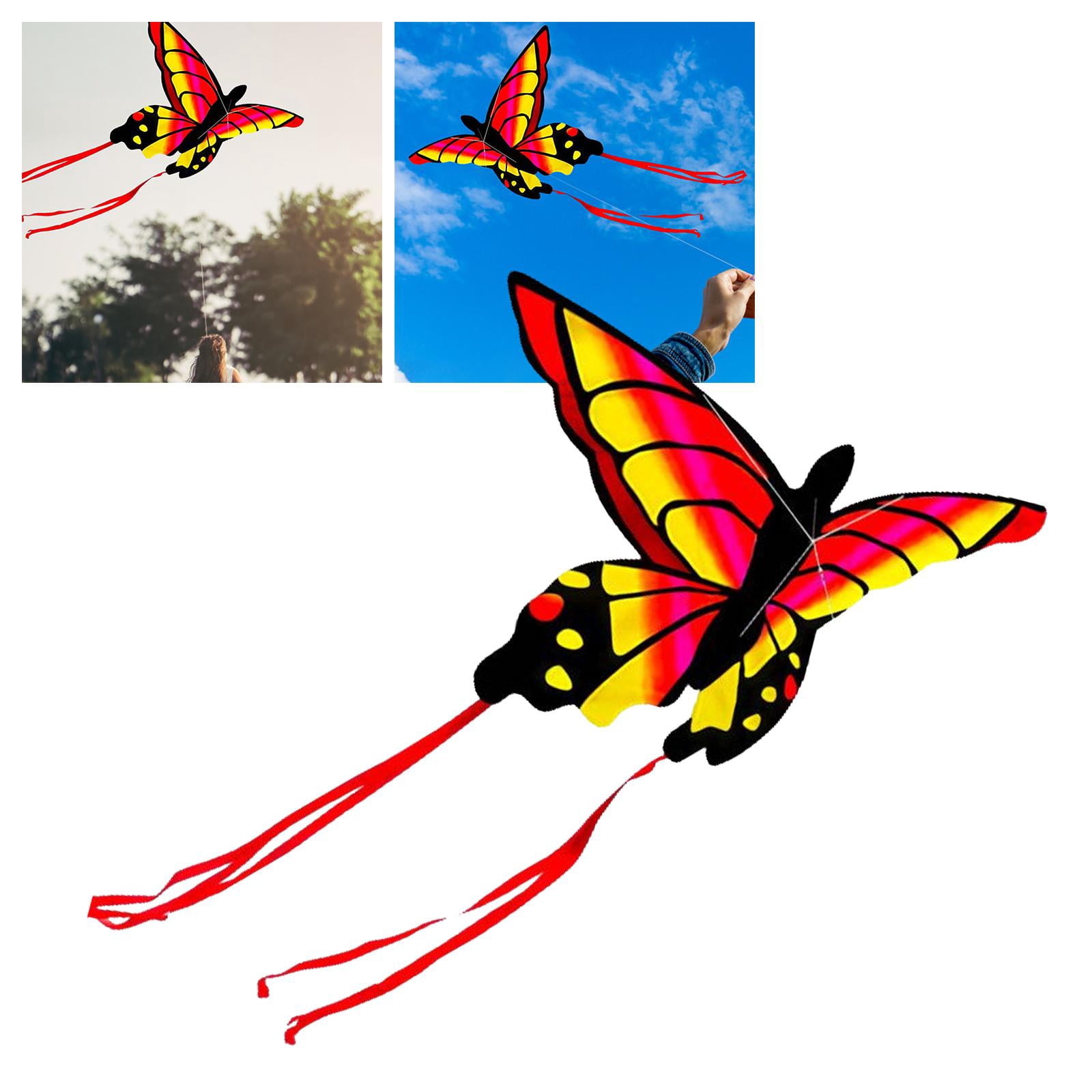 LeeQinersw Butterfly Kite Outdoor Sports Flying Toys Colorful Easy for Kids Gift styleC