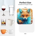 thumbnail image 6 of Pofeuu Fiery Red Maple Leaf Fox Print Coasters for Drinks, 4Pack PU Leather Coasters, Bar Drink Coasters for Tabletop Protection, Furniture from Damage-Square, 6 of 6