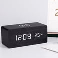 thumbnail image 3 of Mini sonido Control reloj moderno Digital LED escritorio despertador de noche reloj calendario decoración para hogar Negro BLESIY despertador, 3 of 7