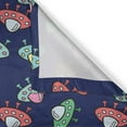 thumbnail image 6 of Ambesonne Galaxy Valance & Curtain, Flying Saucers UFO Cartoon, 55"x30", Navy Blue Multicolor, 6 of 7