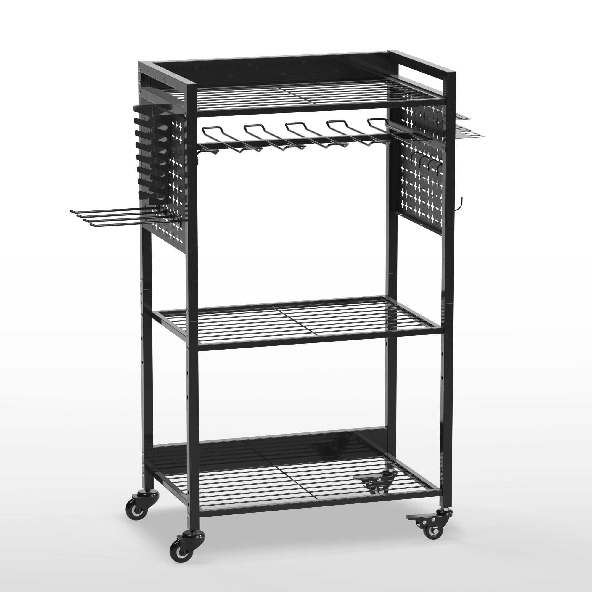 VDEVY Large Power Tool Organizer Cart with Lockable Wheels | 4-Tier Organizer for Power Tools & Garage Storage, Mechanic Cart, Gift for Men, Dad, Husband