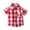 Red, variant on Toddler Boys Gingham Shirt Short Sleeves Lapel Shirt Open Front Button-Down Shirt Summer Lightweight Plaid School Uniform Outfits