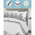 thumbnail image 4 of Wildflower Leaf Queen Size Down Alternative Comforter, Lightweight Comforter Quilt Bedding Set with Pillow Shams Grey Floral Botanical White Watercolor All Seasons Bed Comforter Duvet Insert 90"x96", 4 of 7