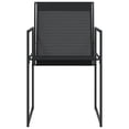 thumbnail image 4 of vidaXL Patio Chairs 4 pcs Black Steel and Textilene, 4 of 11