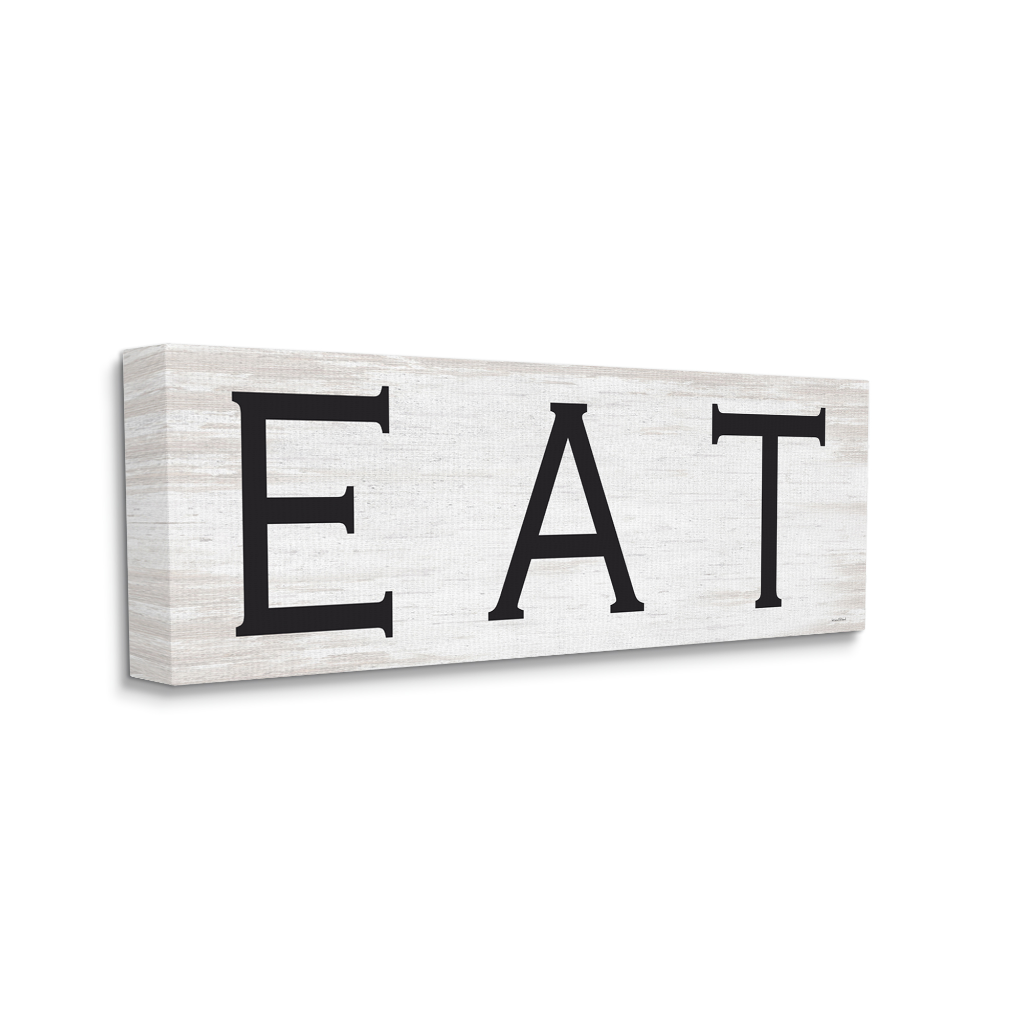Stupell Industries EAT Farmhouse Kitchen Sign Soft Distressed Pattern, 48 x 20, Design by Lettered and Lined