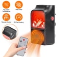 thumbnail image 6 of 800W Plug-In Space Heater,  Wall Outlet Electric Space Heater with Adjustable Thermostat and Timer and Remote Control, Compact for Office Dorm Room, 6 of 10