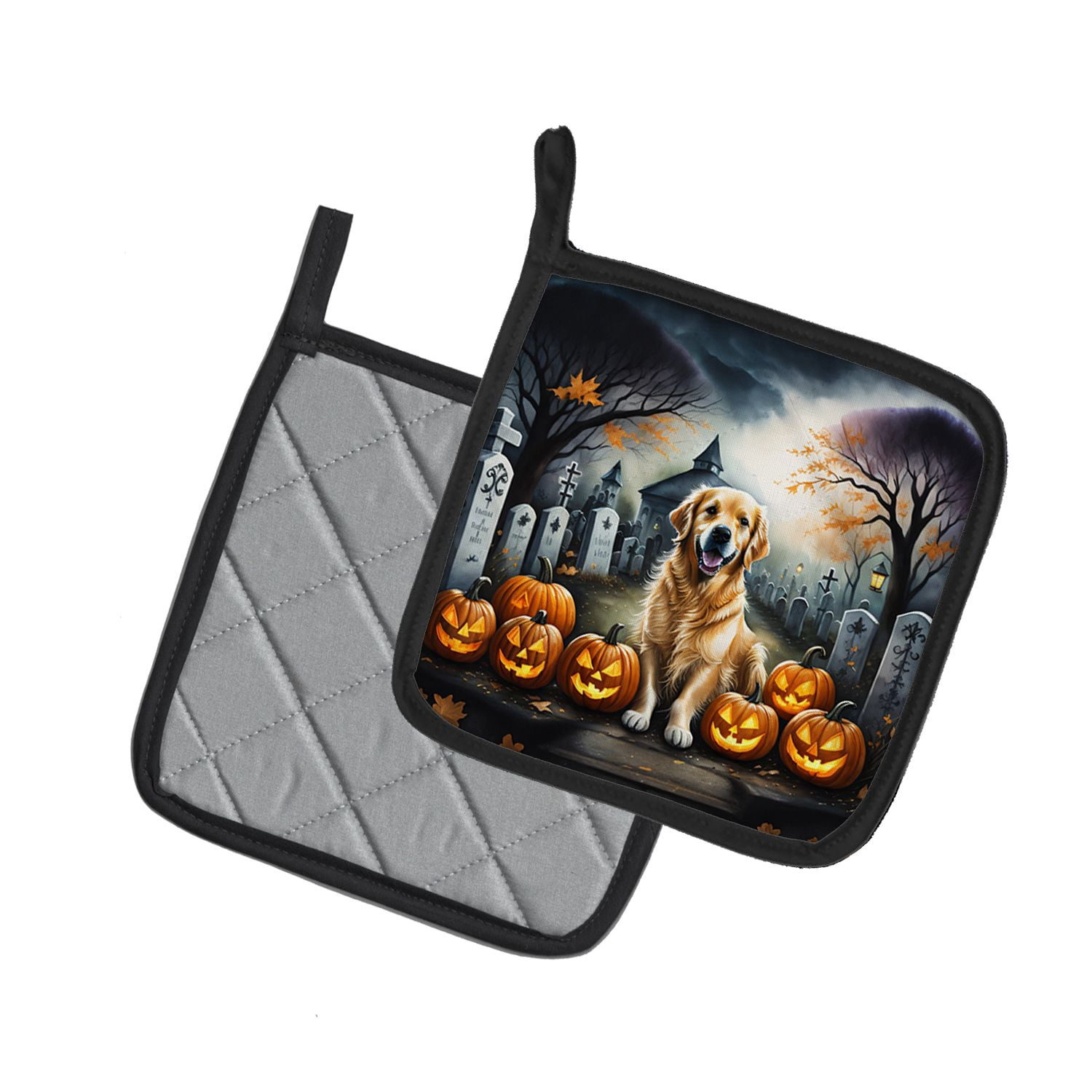 Golden Retriever Halloween Pot Holders 7.5x7.5 Inch with Breed Specific Artwork