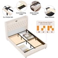 thumbnail image 5 of Homfa Queen Size LED Bed Frame with Outlets and USB Ports & Display Platform, 2 Storage Drawers Modern Crystal Button Tufted Upholstered Platform Bed Frame, Beige, 5 of 9