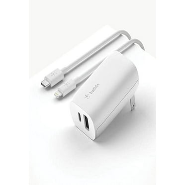 Belkin 37 Watt USB C Wall Charger - Power Delivery 25W USB C Port   12W USB A Port for PPS Charging with USB-C to Lightning Cable Included, iPhone 16, 16 Pro, 16 Pro Max, Samsung Galaxy, & More