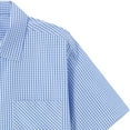 thumbnail image 7 of ZCFZJW Mens Short Sleeve Button Down Shirts Casual Slim Fit Basic Striped Plaid Shirts Dress Work Business T-Shirts for Men Light Blue#04 XXL, 7 of 7