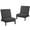 Dark Gray-Dark, variant on UIXE 2 Piece Wood Patio Chair Outdoor Bistro Set, All Weather Outdoor Furniture Patio Sofa Chair Backyard Seating Group Conversation Sets with Cushions, Light Camel