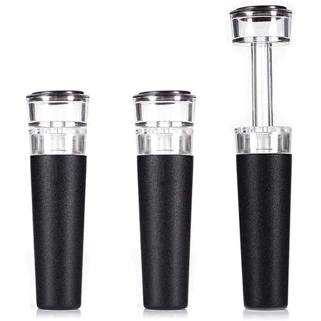 3 piezas de tapón de vino, kits de bomba de vacío, tapón de silicona para botella de vino con bomba de ahorro de vino al vacío