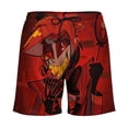 thumbnail image 3 of Hazbin Hotel Alastor Radio Demon Mens Board Shorts Summer Swim Trunks Quick Dry Beach Swimwear Bathing Suit Swim Shorts with Compression Liner And Pockets, 3 of 7