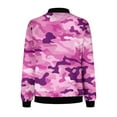 thumbnail image 3 of JURANMO Pink Jackets for Women Camo Print Long Sleeve Zip Up Bomber Jacket Breast Cancer Awareness Outerwear Pink M, 3 of 5