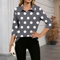 thumbnail image 2 of DAFPZW Polka Dot Shirt for Women Casual 3/4 Sleeve Dressy Blouse Work Business Tops Spring Summer Fashion Outfits, 2 of 5
