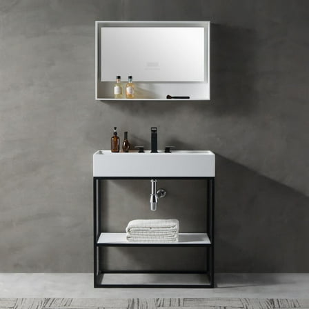 Franklin 40 Inch Console Bathroom Sink - 8 Inch Faucet Drillings